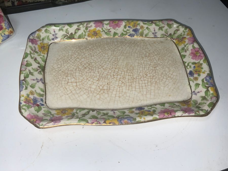 Antique Summertime Butter Dish by Royal Minton