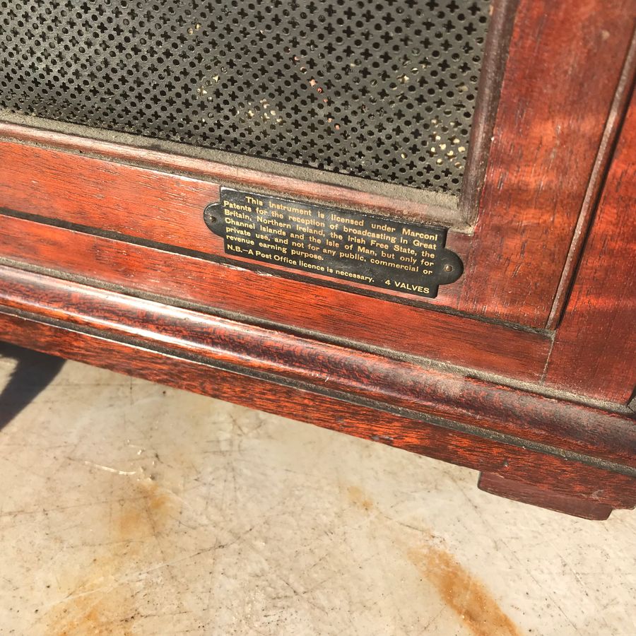 Antique Radio Receiver Mahogany cased early 20th century 