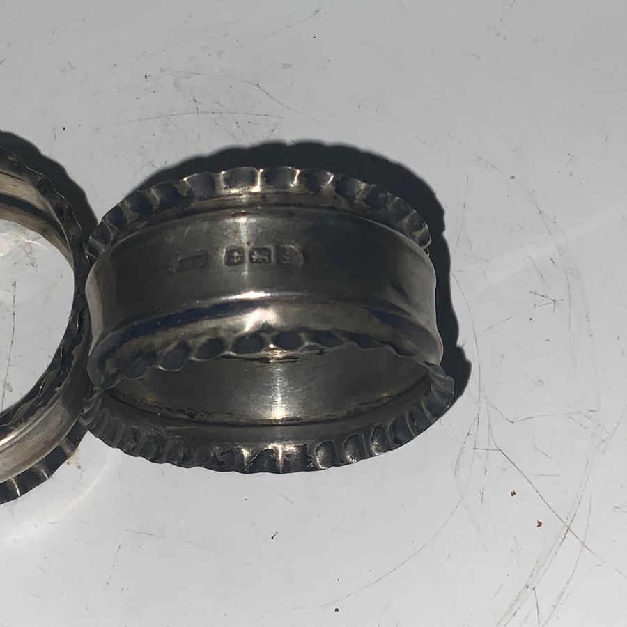 Antique Solid silver napkins rings