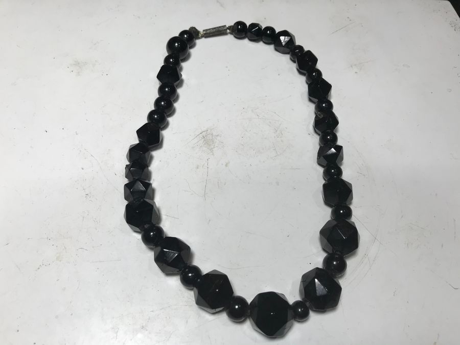Antique Mourning Whitby Jet Necklace Victorian 
