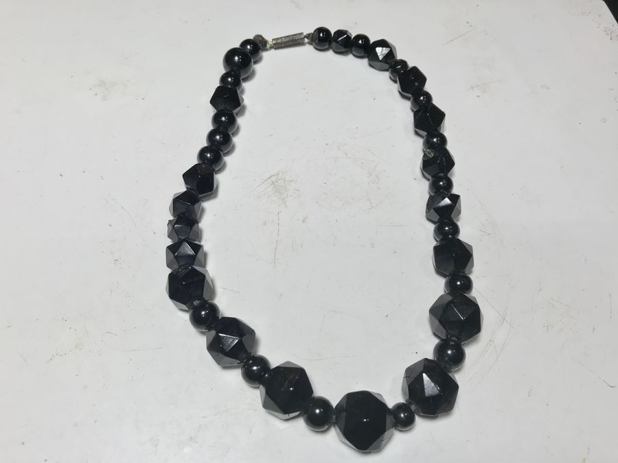 Antique Mourning Whitby Jet Necklace Victorian 