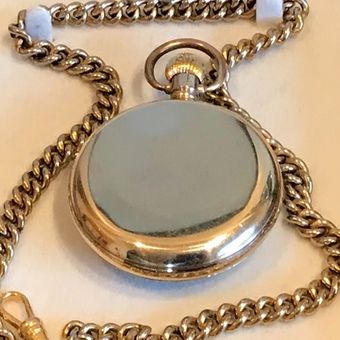Antique Antique - Masonic - Pocket Watch & chain - Swiss Made - Gold Plated - Vintage