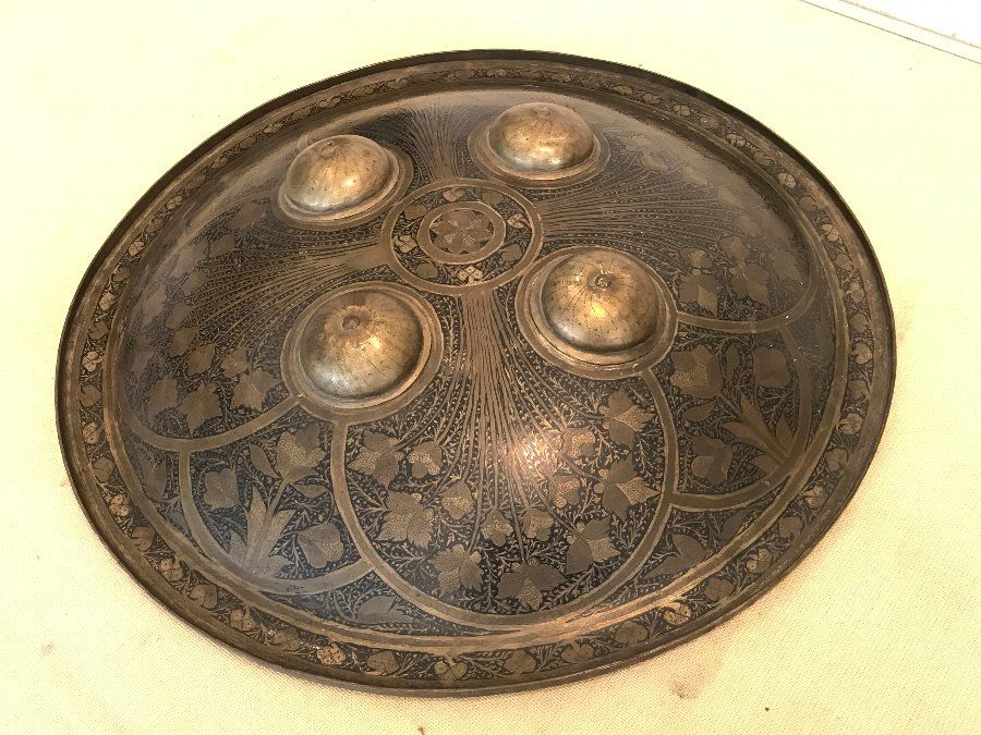 early 18th century Islamic shield large in size heavily decorated