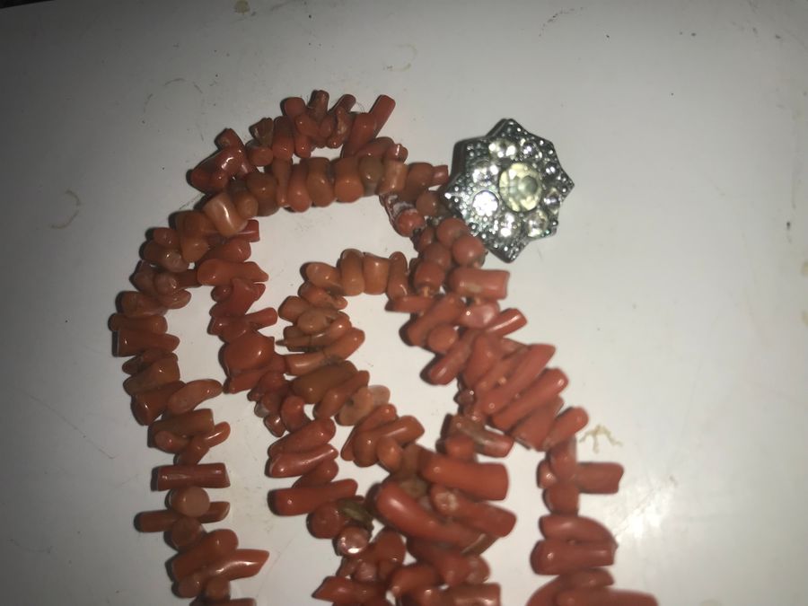 Antique Victorian Coral 5 strand necklace 
