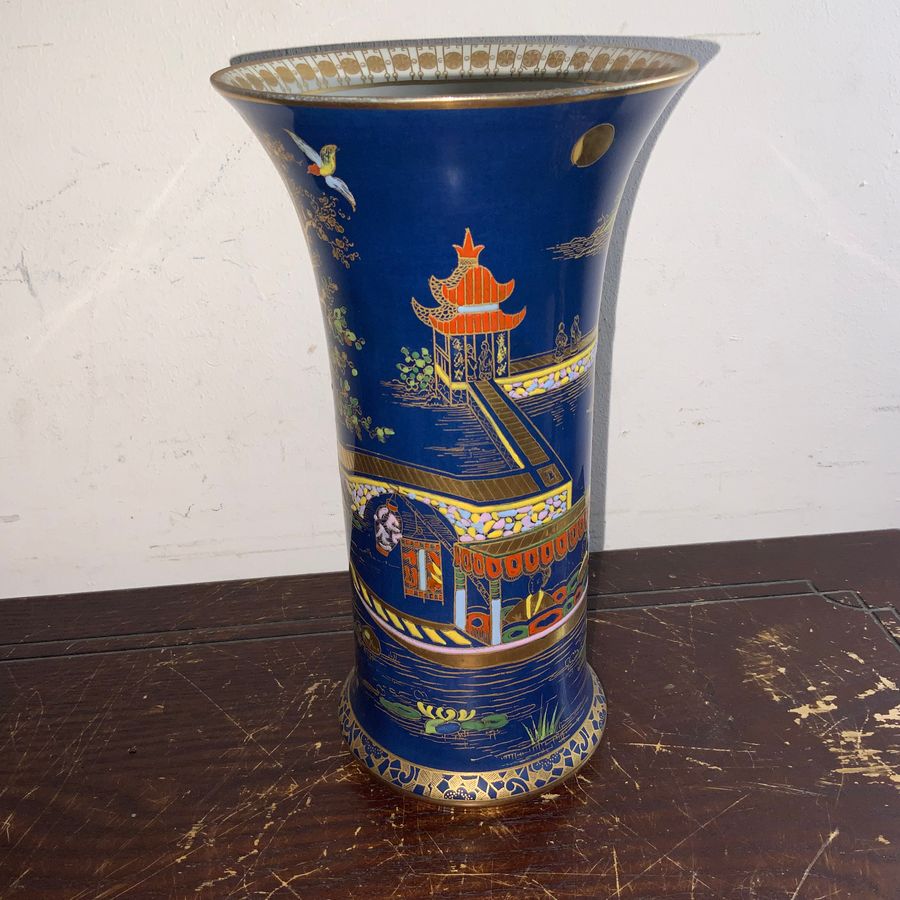 Chinese Carlton ware hand painted vase