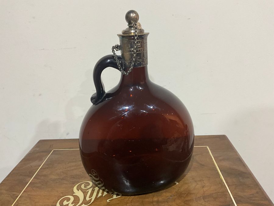 Antique Cranberry Ruby Red Victorian decanter 