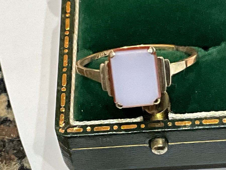 Antique Gold two tone stone man’s ring 9CT 