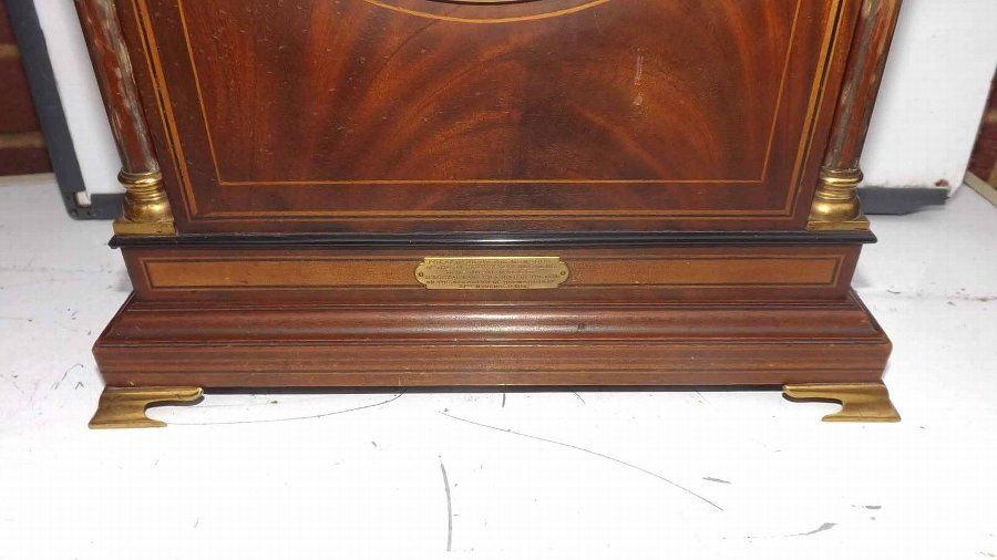 Antique antique bracket clock late Victorian mahogany with inlay case 