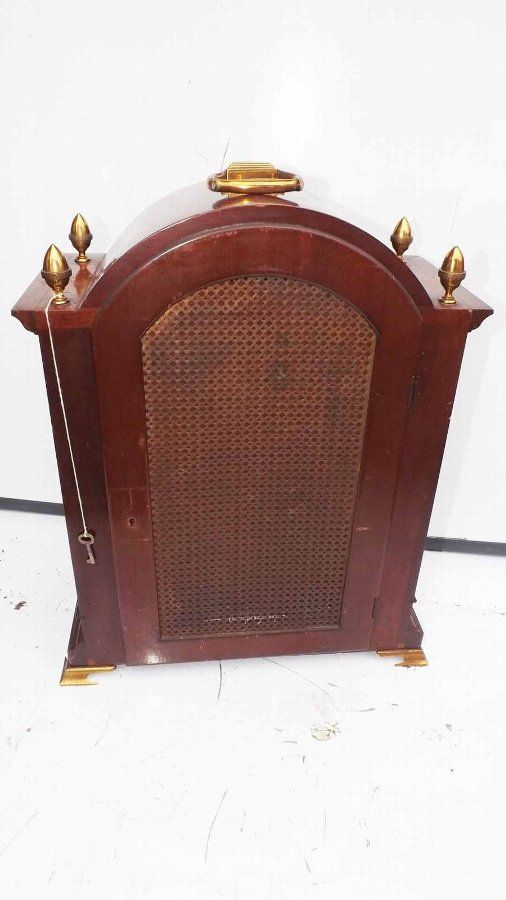 Antique antique bracket clock late Victorian mahogany with inlay case 