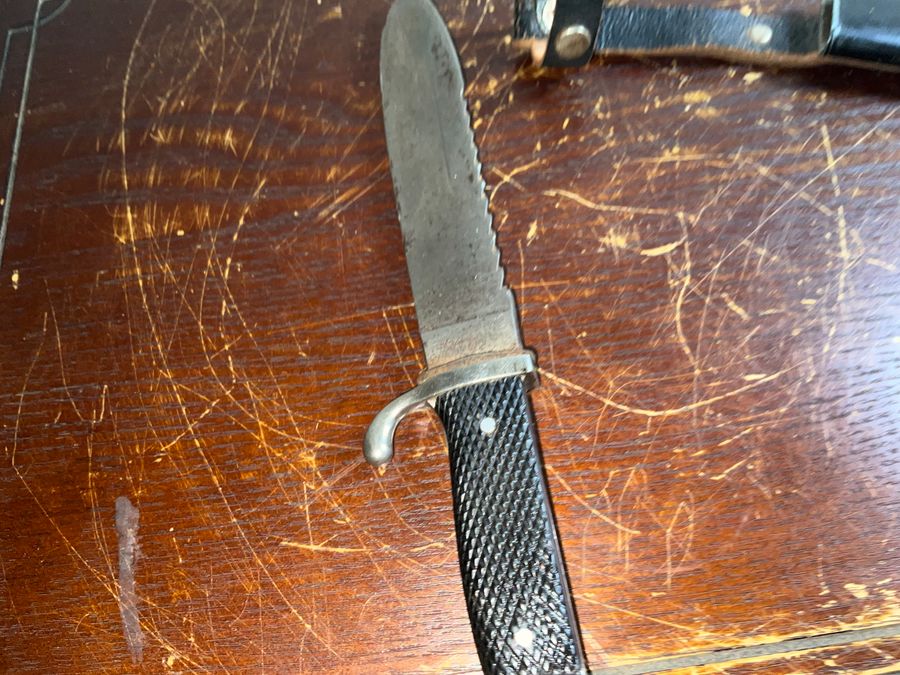 Rare saw back bladed German Youth Knife & Scabbard