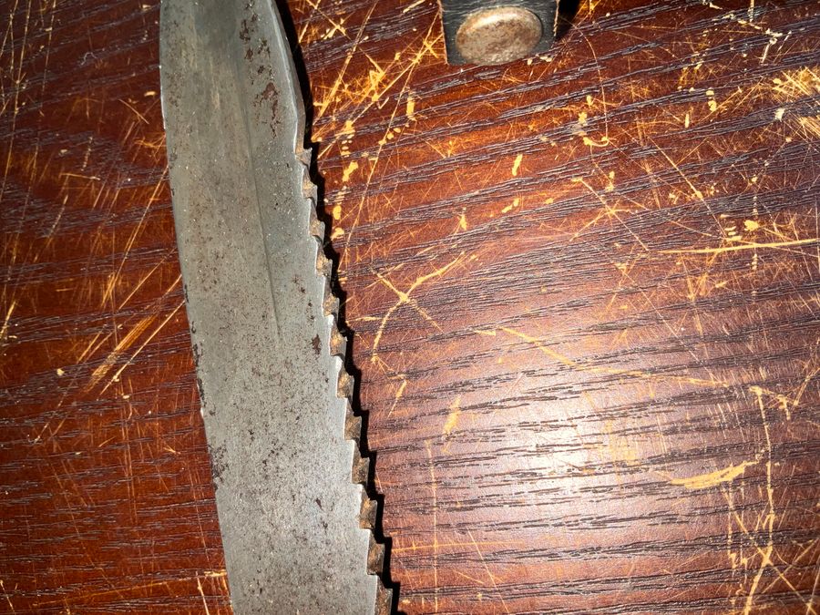 Antique Rare saw back bladed German Youth Knife & Scabbard 