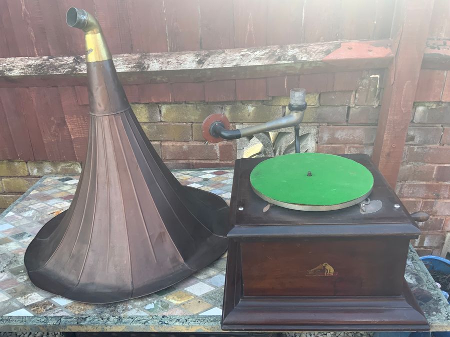 Antique HMV Horn Gramophone 