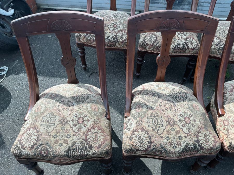 Antique Dining chairs, set of six Victorian mahogany chairs