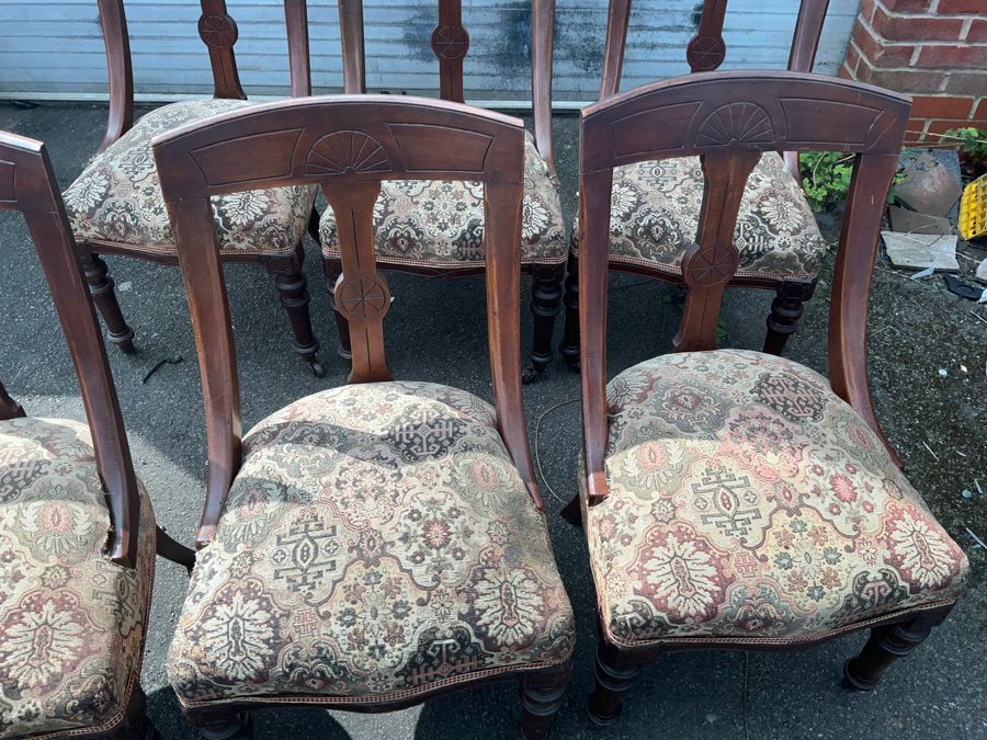 Antique Dining chairs, set of six Victorian mahogany chairs