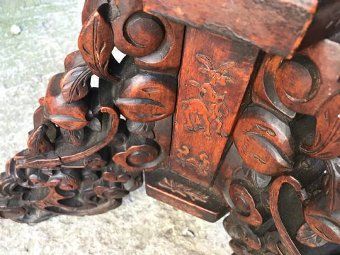 Antique Chinese table inlaid with  exotic wood inlay