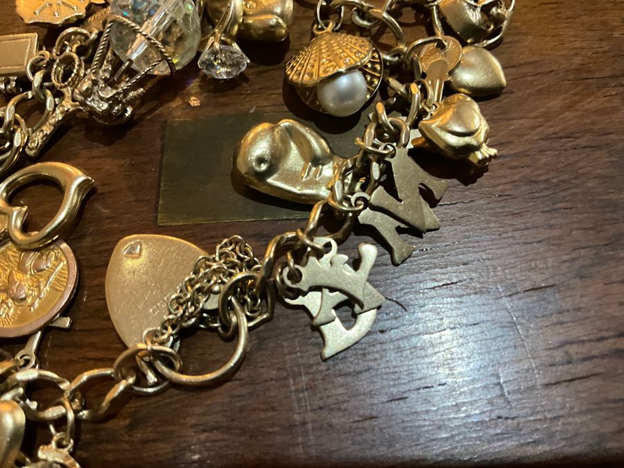 Antique Gold Charm Bracelet 9CT