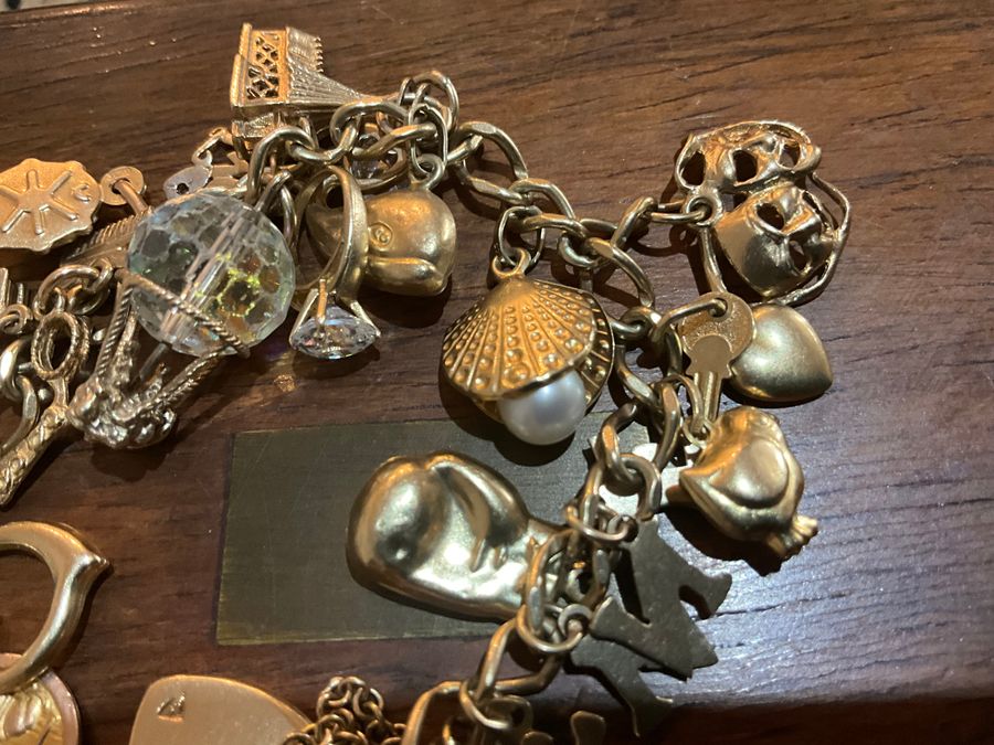 Antique Gold Charm Bracelet 9CT