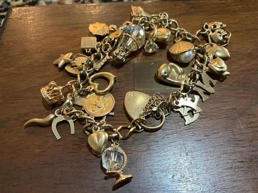 Antique Gold Charm Bracelet 9CT