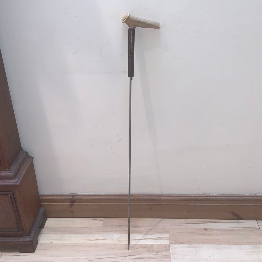 Antique Gentleman’s horn handle walking stick sword stick 