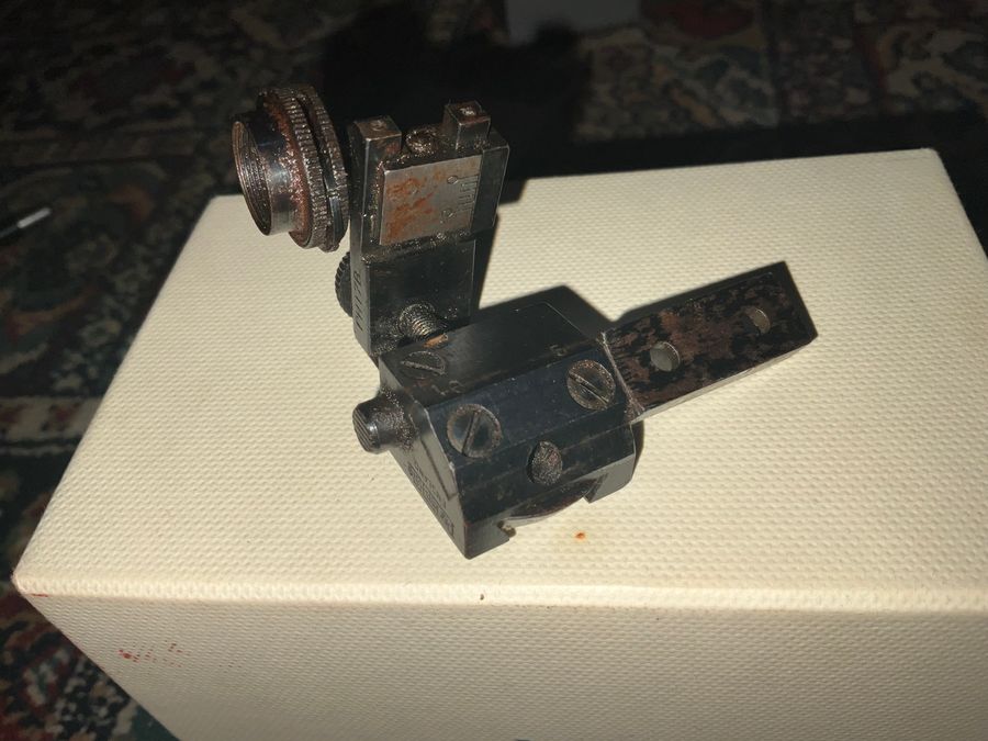 Antique Parker Hale rear dot sight for rifle.