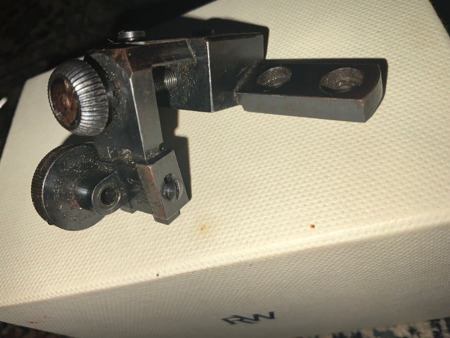 Antique Parker Hale rear dot sight for rifle.