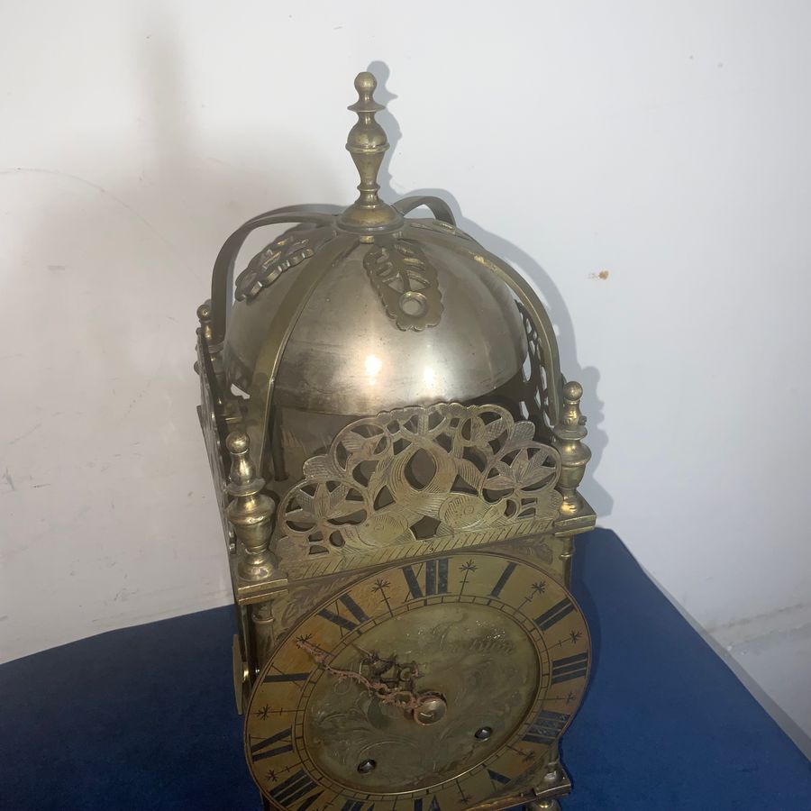 Antique LANTERN CLOCK TWIN TRAIN CIRCA 1900’S