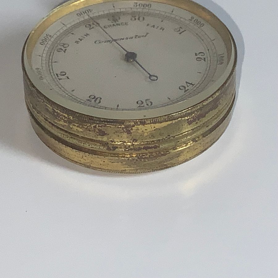 Antique POCKET HAND HELD BAROMETER 