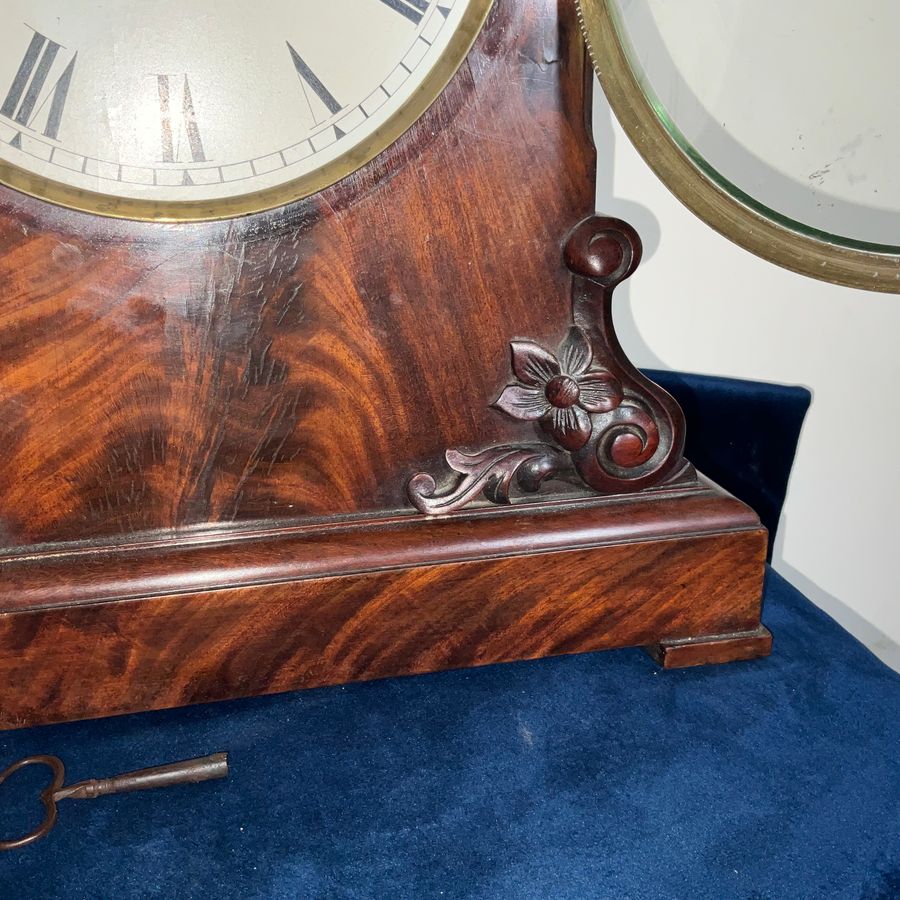 Antique BRACKET CLOCK MAHOGANY DOUBLE FUSSE REGENCY 