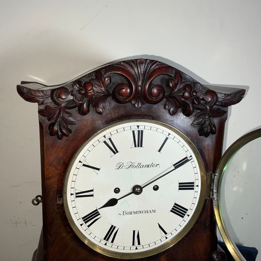 Antique BRACKET CLOCK MAHOGANY DOUBLE FUSSE REGENCY 