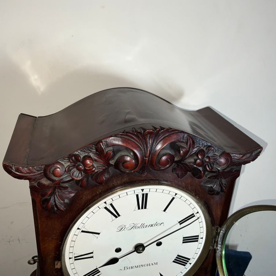 Antique BRACKET CLOCK MAHOGANY DOUBLE FUSSE REGENCY 