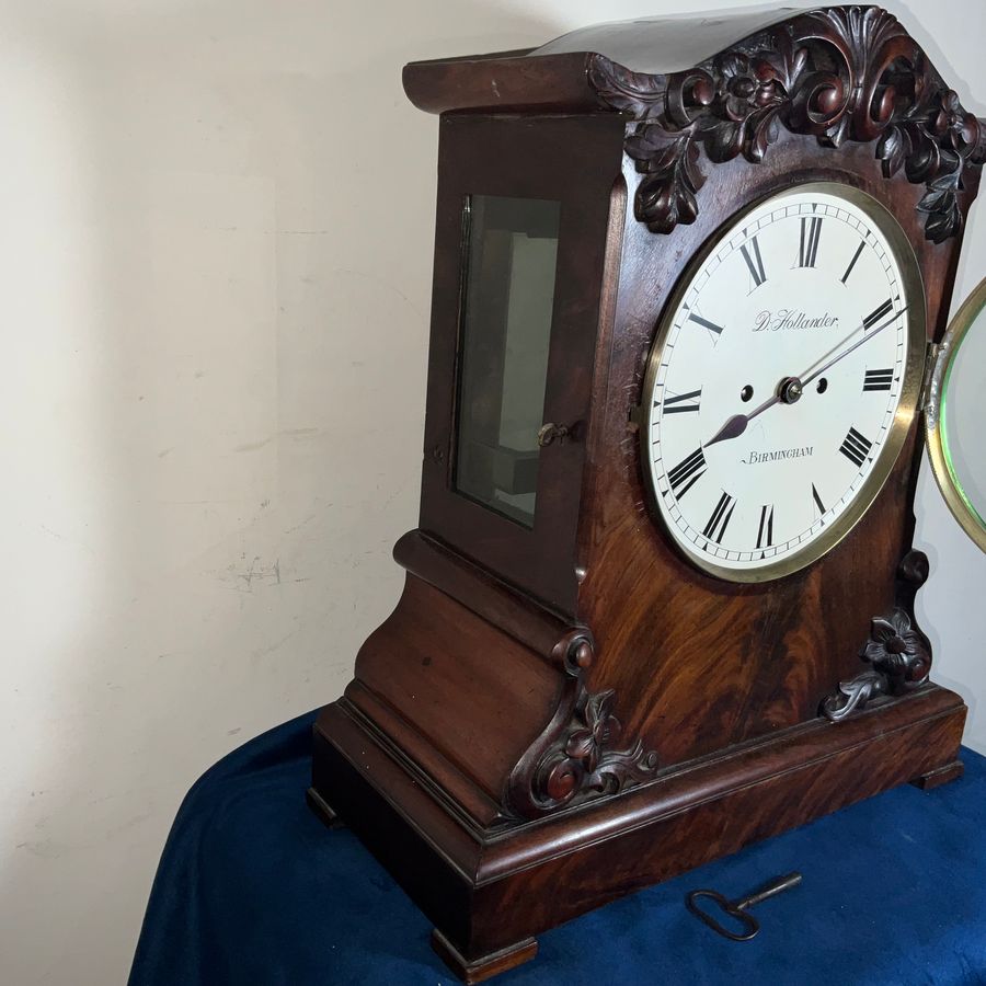 Antique BRACKET CLOCK MAHOGANY DOUBLE FUSSE REGENCY 