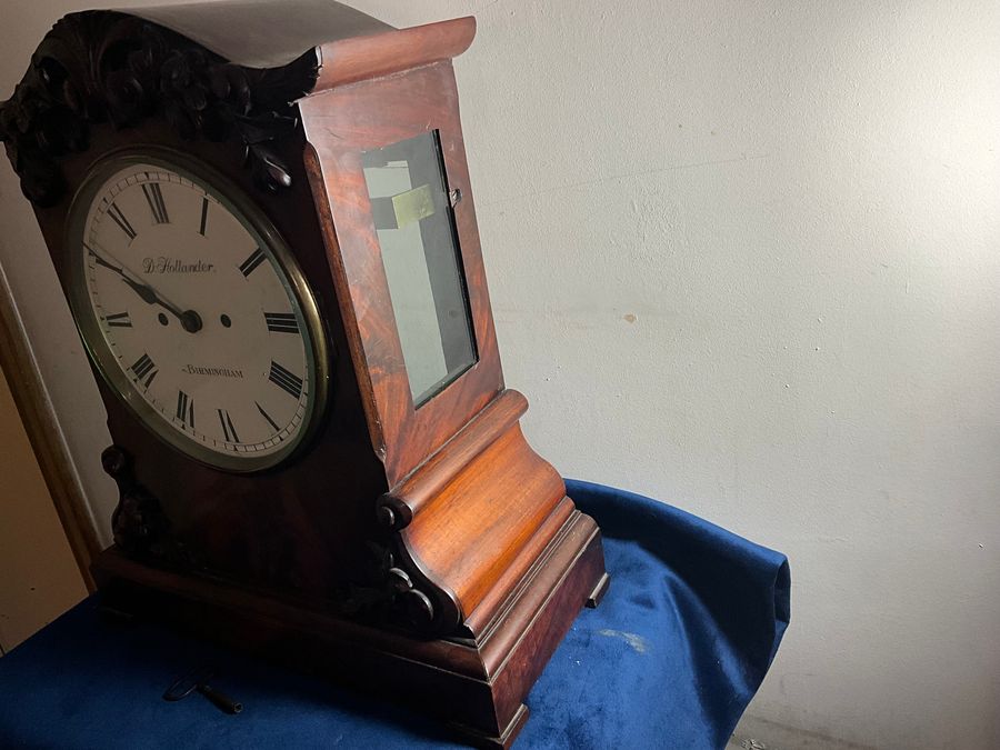 Antique BRACKET CLOCK MAHOGANY DOUBLE FUSSE REGENCY 