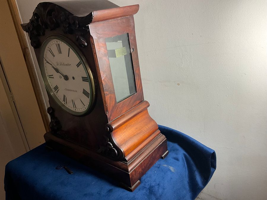 Antique BRACKET CLOCK MAHOGANY DOUBLE FUSSE REGENCY 