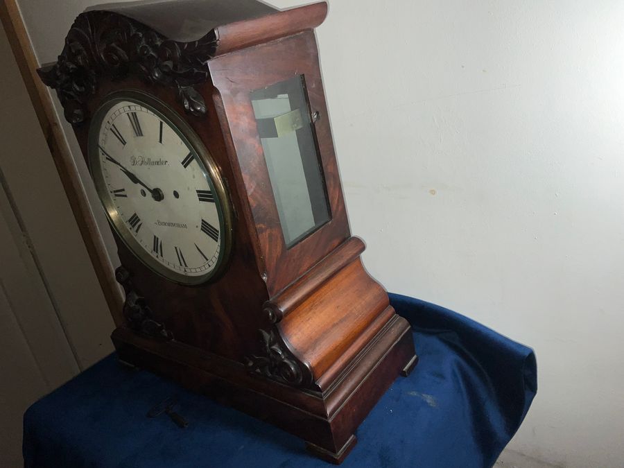 Antique BRACKET CLOCK MAHOGANY DOUBLE FUSSE REGENCY 