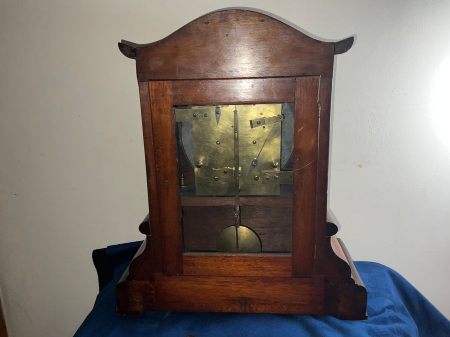 Antique BRACKET CLOCK MAHOGANY DOUBLE FUSSE REGENCY 