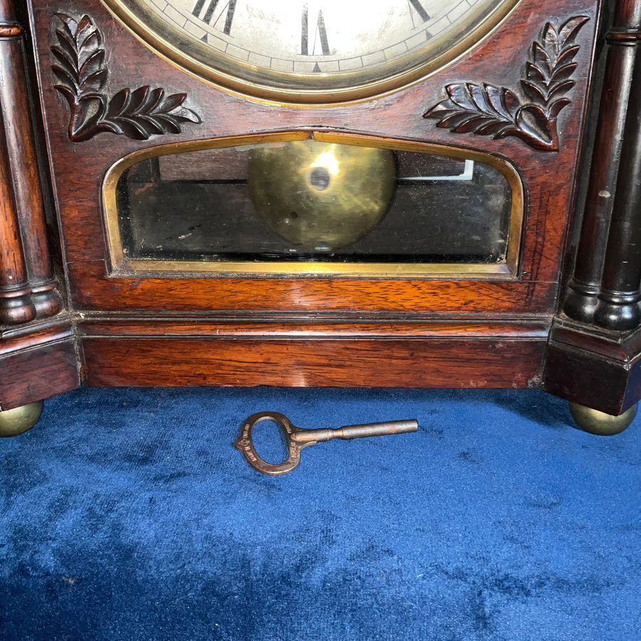 Antique BRACKET CLOCK REGENCY DOUBLE FUSSE ROSEWOOD CASE