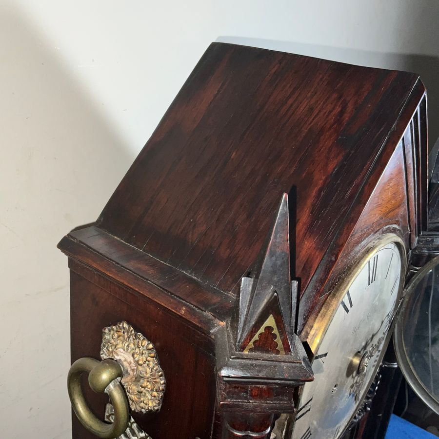 Antique BRACKET CLOCK REGENCY DOUBLE FUSSE ROSEWOOD CASE