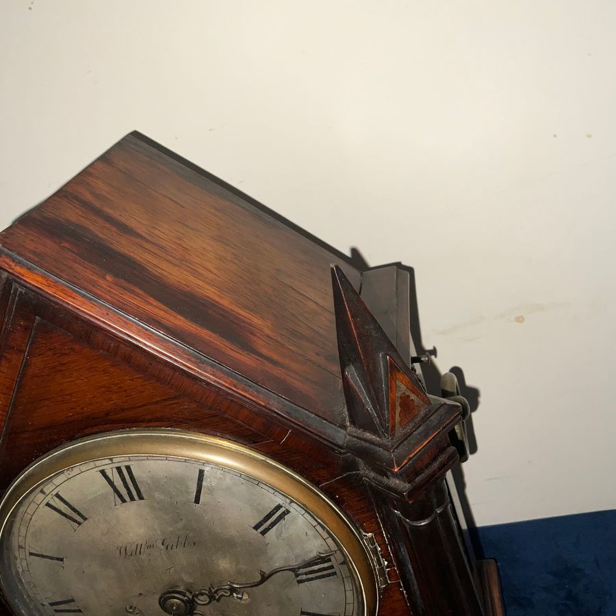 Antique BRACKET CLOCK REGENCY DOUBLE FUSSE ROSEWOOD CASE