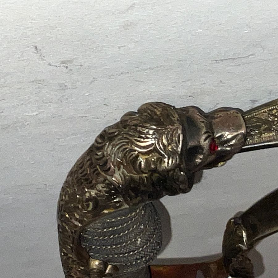 Antique Imperial Armistice Lion Head Sword  Etched