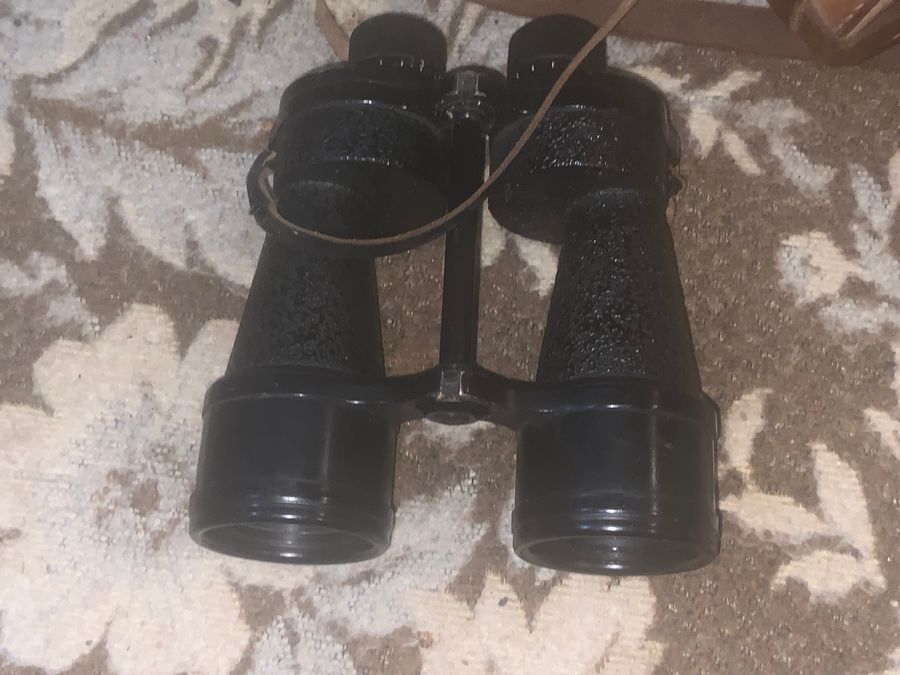 Antique BRITISH MILITARY BINOCULARS AND CASE