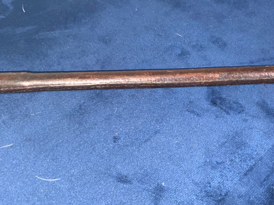 Antique BRITISH ARMY OFFICERS LEATHER COVERED SWAGGER/WHIP STICK