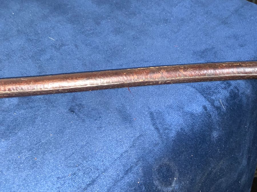 Antique BRITISH ARMY OFFICERS LEATHER COVERED SWAGGER/WHIP STICK