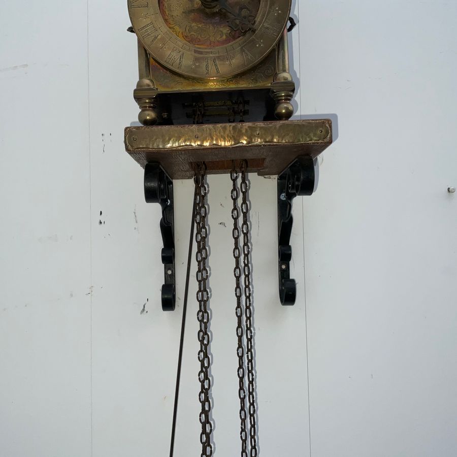 Antique LANTERN CLOCK + WALL BRACKET.