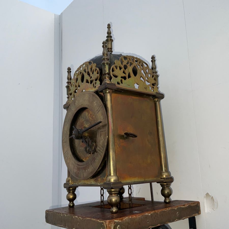 Antique LANTERN CLOCK + WALL BRACKET.