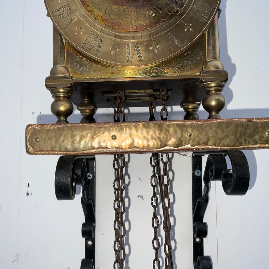 Antique LANTERN CLOCK + WALL BRACKET.