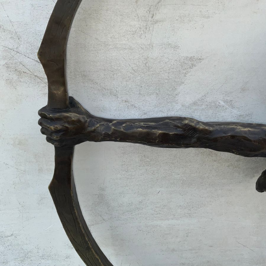 Antique LAST OF THE MOHICANS BRONZE & MARBLE