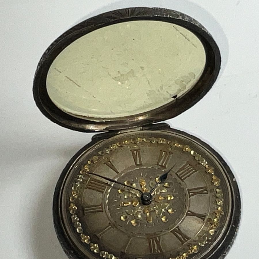 Antique Silver pocket watch working