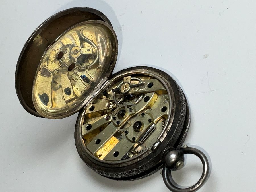 Antique Silver pocket watch working