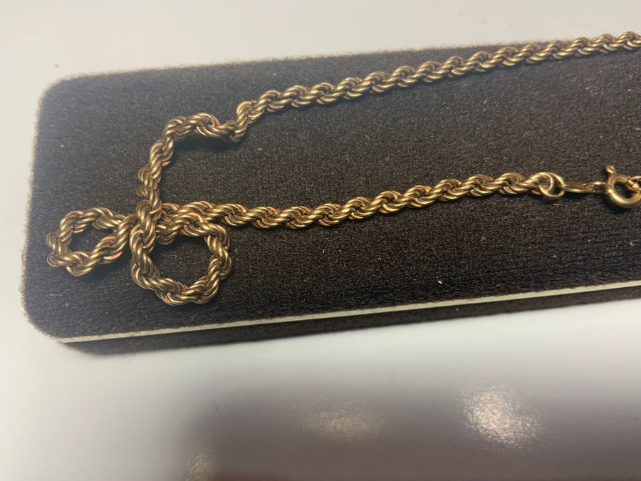 Antique GOLD 9CT ROPE CHAIN NECKLACE