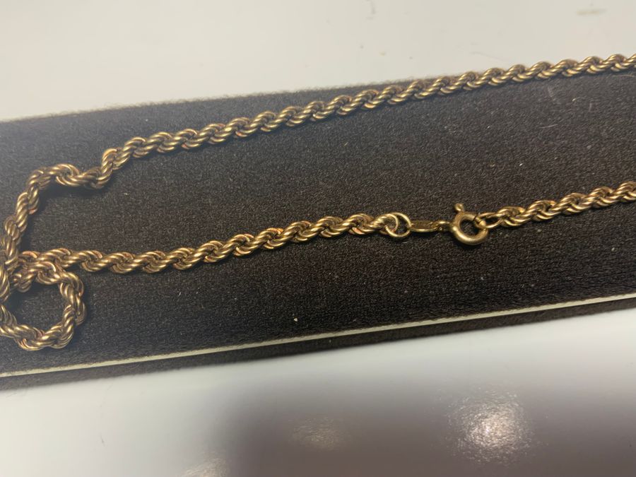 Antique GOLD 9CT ROPE CHAIN NECKLACE